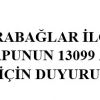İZMİR İLİ, KARABAĞLAR İLÇESİ, ESENLİK MAHALLESİ TAPUNUN 13099 ADA,16 PARSEL İÇİN DUYURU